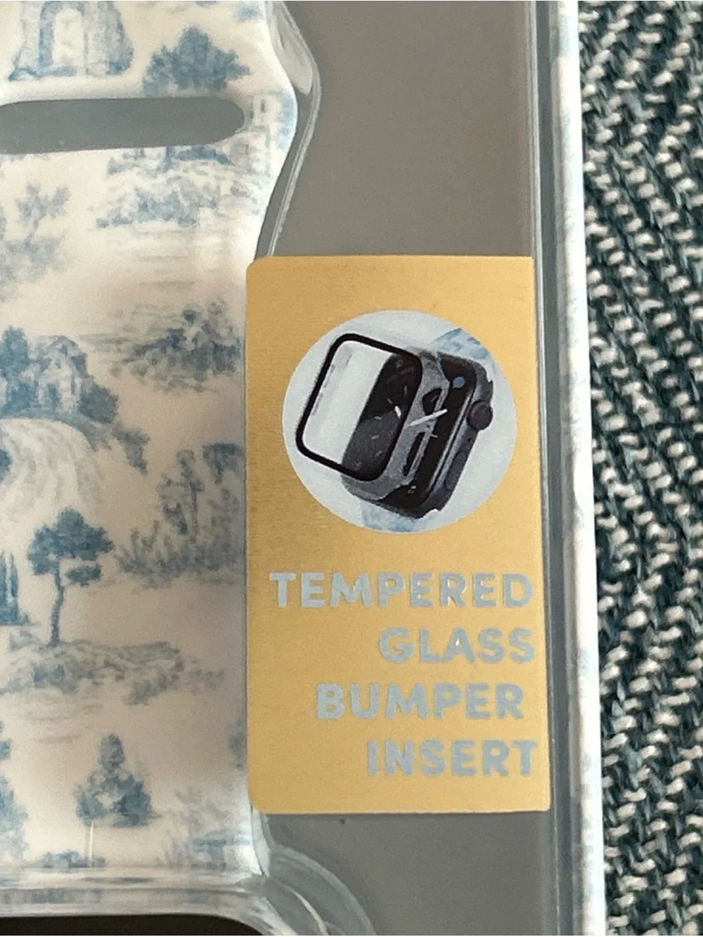 New Poppy Apple Watch Band & Bumper Blue & White Floral, series 1-9, New In Box